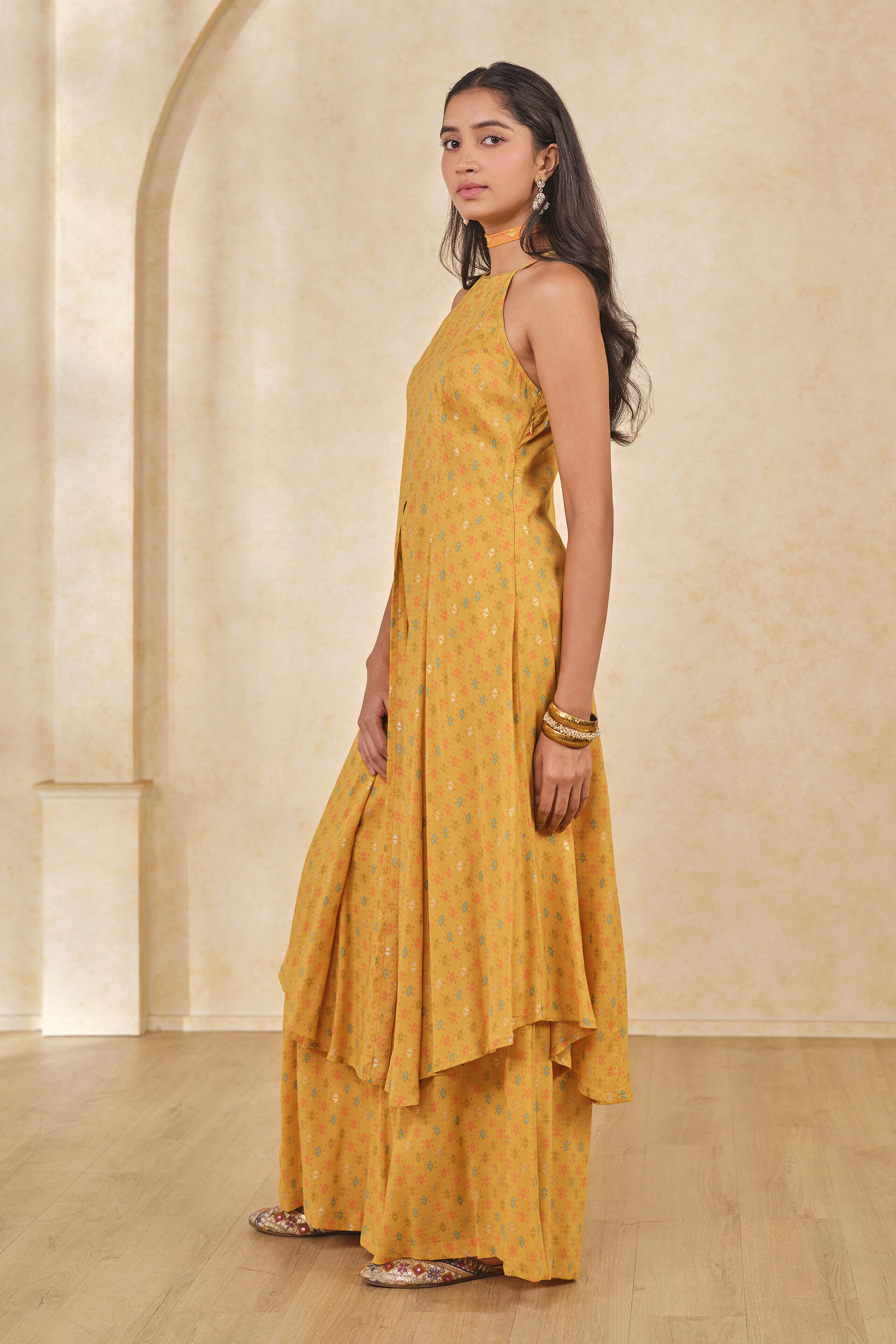 Mehboob Kurta Set, Mustard, image 4